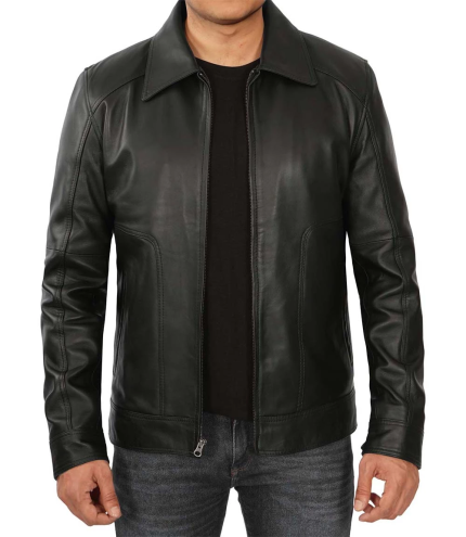 Mado Black Biker Style Leather Jacket