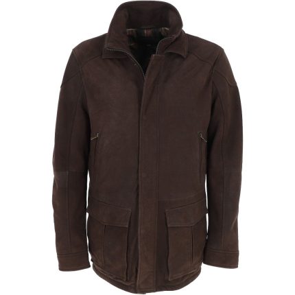 Mens Nubuck Leather Jacket Brown