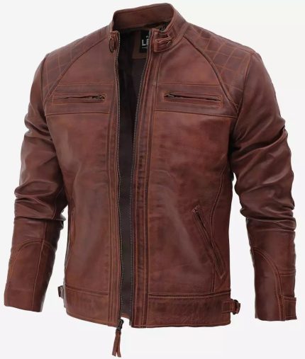 Juke Waxed Brown Leather Jacket